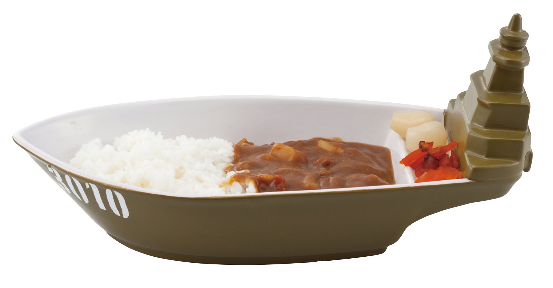 Amazon｜【おもしろ食器シリーズ】 軍艦カレー皿 san2272